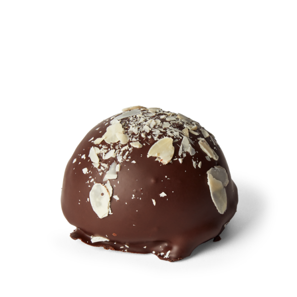 Apricot jam teacake with almond flakes