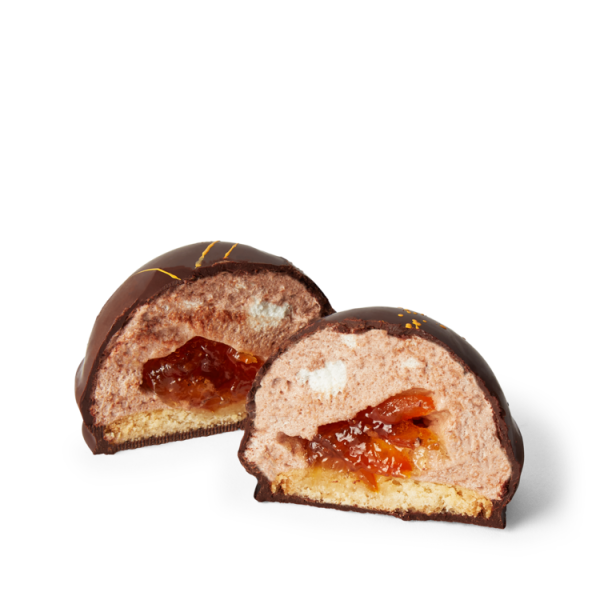 Orange marmalade teacake cut in half